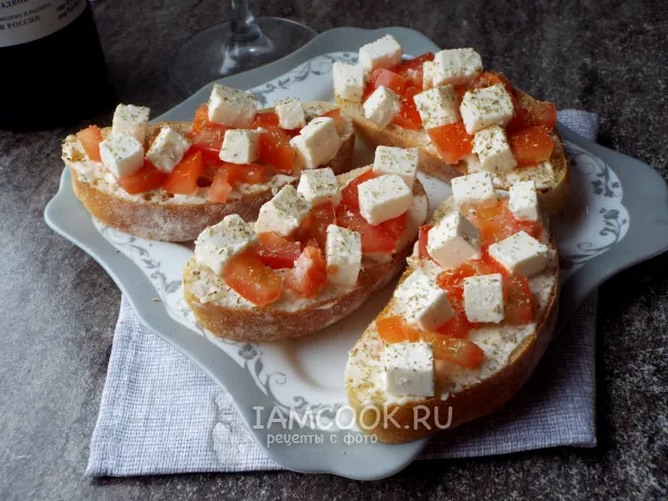 Фото блюда: Брускетта с сыром фета