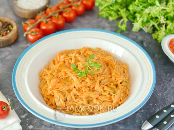 Фото блюда: Паста орзо с томатной пастой