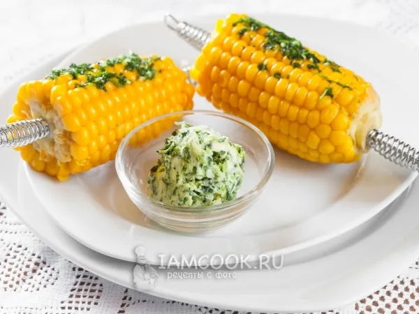Фото блюда: Кукуруза с маслом и чесноком