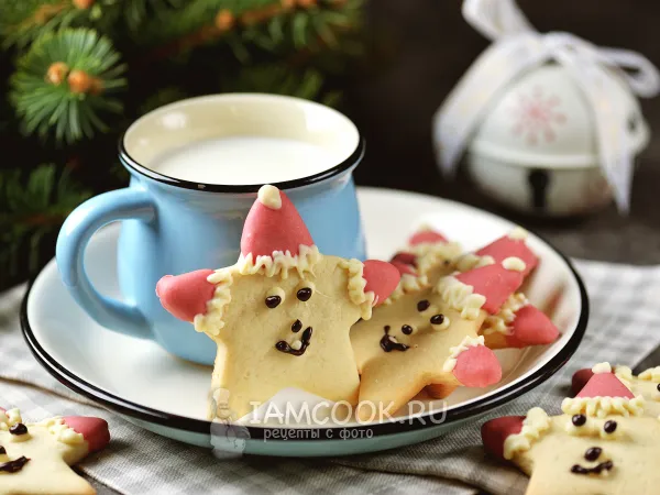 Фото готового блюда: Печенье Санта-звезды на Новый год и Рождество