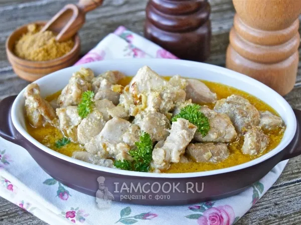 Фото готового блюда: Курица карри с кокосовым молоком