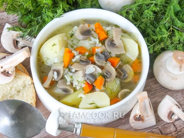 Фото блюда: Суп грибной с рисом