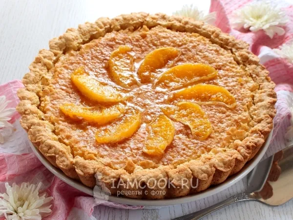 Фото готового блюда: Песочный пирог с апельсинами