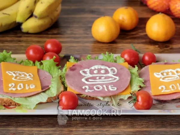 Фото блюда: Бутерброд «Обезьянка»