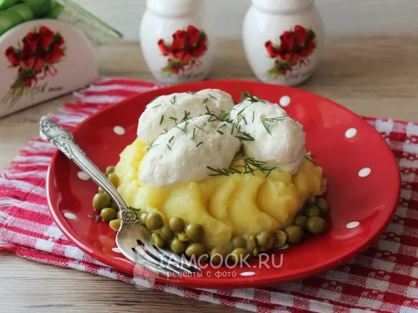 Фото блюда: Куриные кнели с рисом