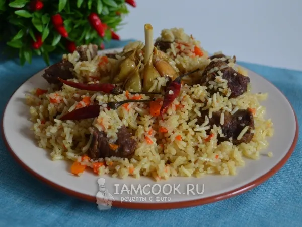 Фото блюда: Плов узбекский с бараниной (в казане)