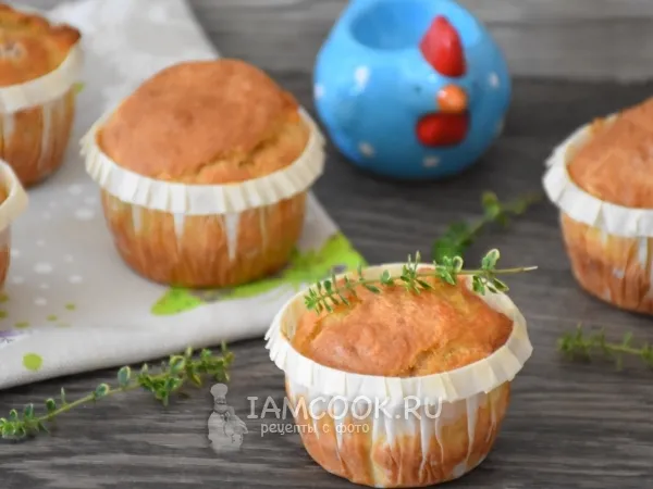 Фото блюда: Закусочные кексы с мясом кролика и сыром