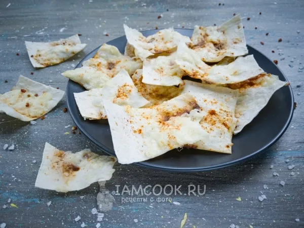 Фото блюда: Чипсы из лаваша на сковороде