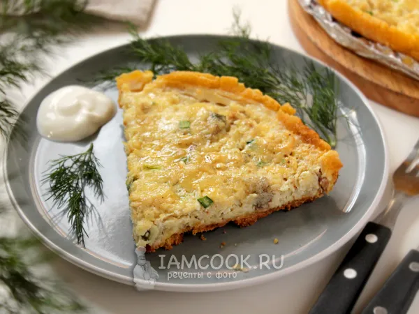 Фото готового блюда: Открытый пирог с минтаем