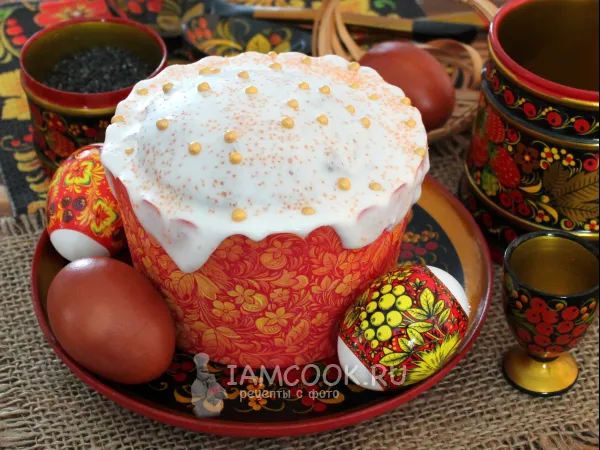 Фото готового блюда: Глазурь на желатине (для кулича)