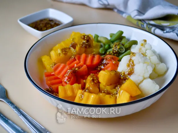 Фото блюда: Овощи на пару с соусом