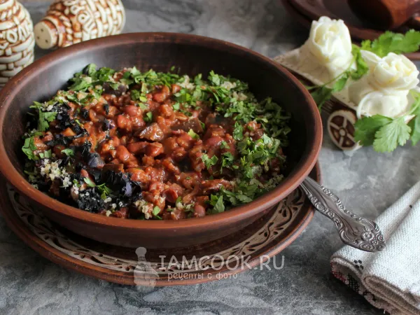 Фото блюда: Лобио с баклажанами и фасолью