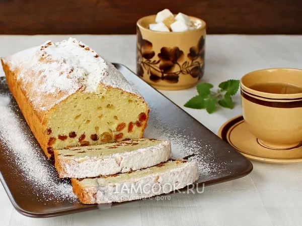 Фото блюда: Песочный кекс с изюмом