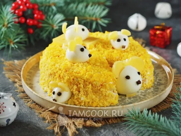 Фото готового блюда: Салат «Мышки в сыре»