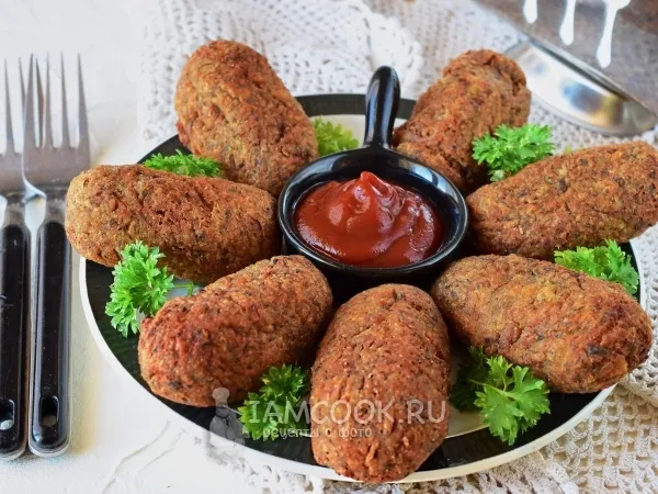 Фото готового блюда: Постные котлеты из гречки с грибами