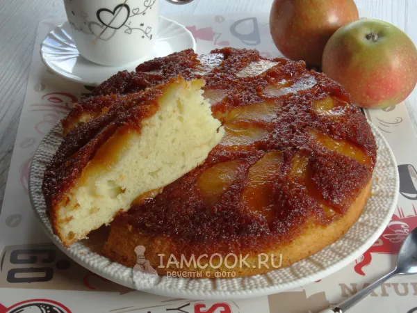 Фото блюда: Яблочный пирог-перевертыш с карамелью