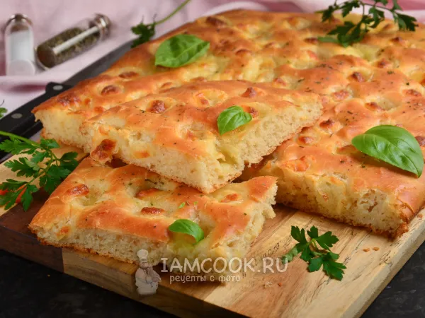 Фото готового блюда: Фокачча с моцареллой