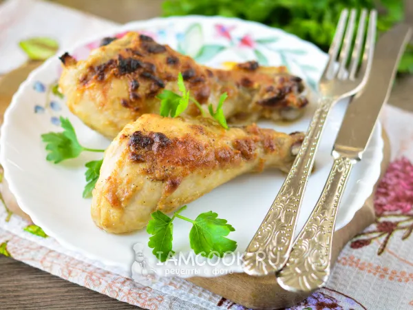 Фото готового блюда: Куриные голени с горчицей в духовке