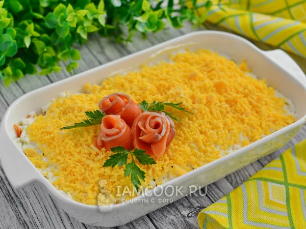 Фото блюда: Салат «Мимоза» с семгой