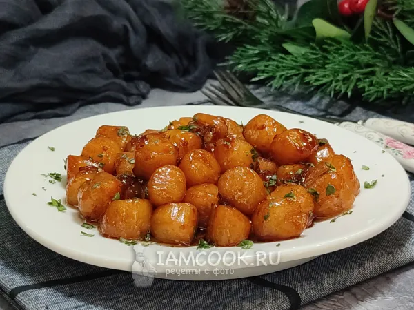 Фото блюда: Гребешки в соевом соусе на сковороде