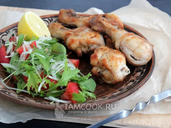 Фото готового блюда: Шашлык из куриных голеней на мангале