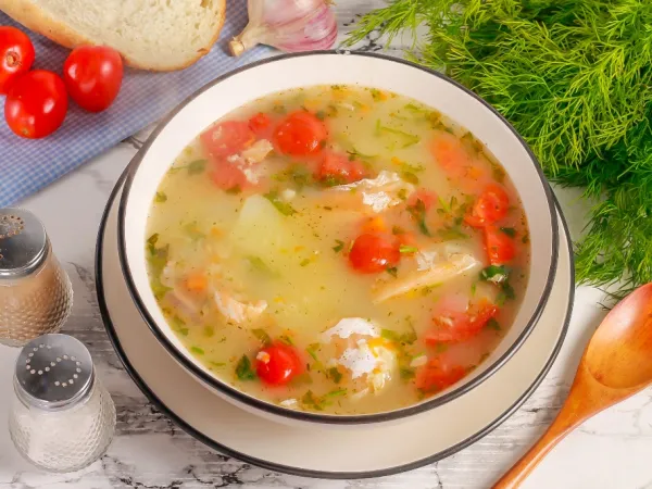 Фото блюда: Уха из форели с пшеном