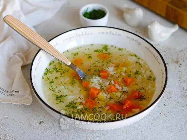 Фото блюда: Рисовый суп с тыквой