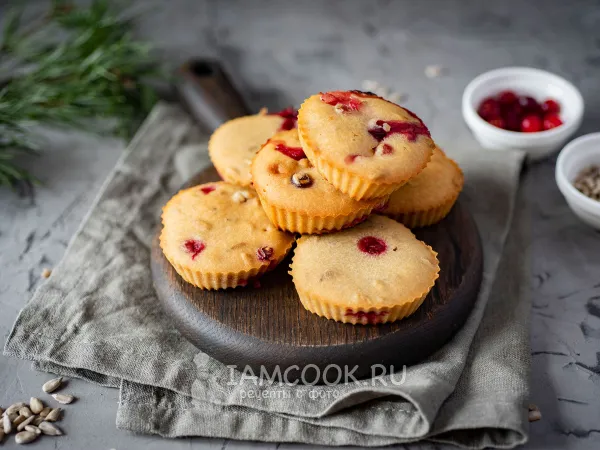 Фото блюда: Постные кексы в силиконовых формочках