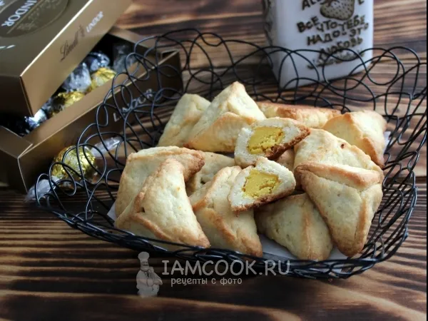 Фото готового блюда: Печенье «Треугольники» с марципаном