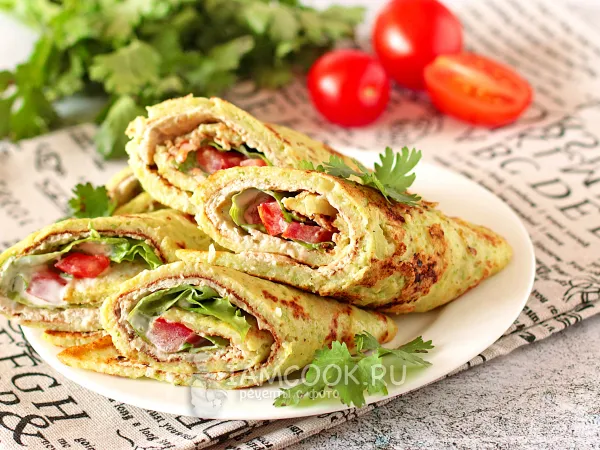 Фото готового блюда: Рулетики из кабачков и куриного фарша