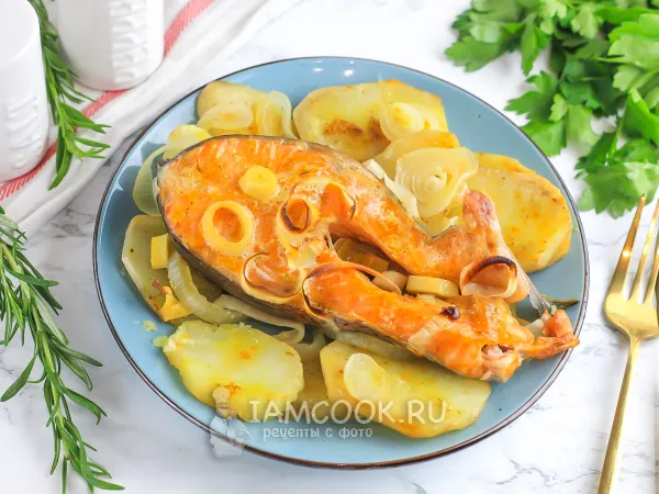 Фото блюда: Форель, запеченная в пергаменте в духовке