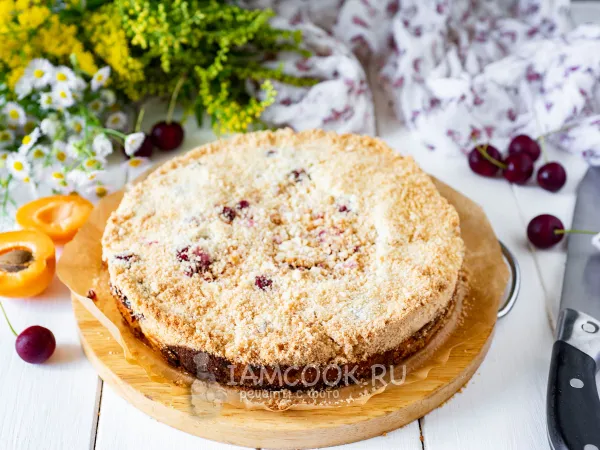 Фото блюда: Пирог с вишней и абрикосами