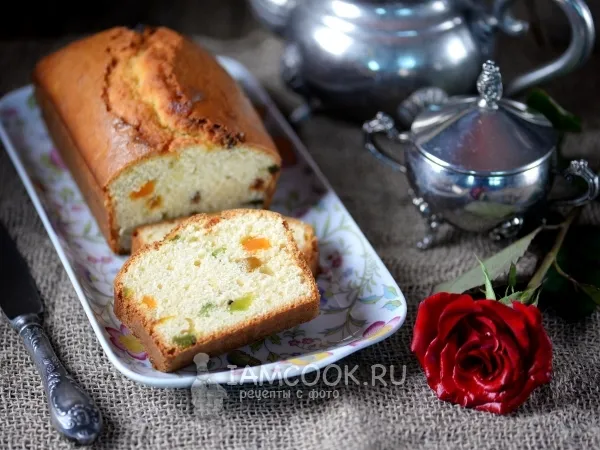 Фото блюда: Кекс с изюмом и цукатами