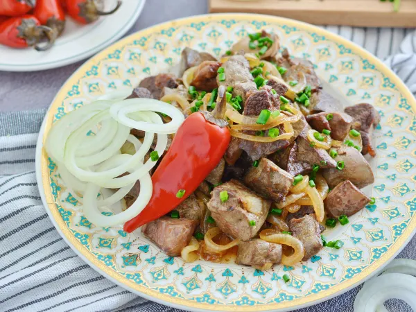 Фото готового блюда: Каурдак из печени и сердца