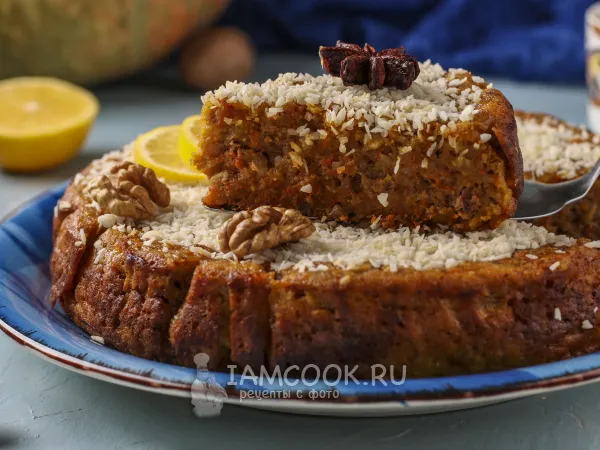 Фото готового блюда: Тыквенный манник с лимонной пропиткой