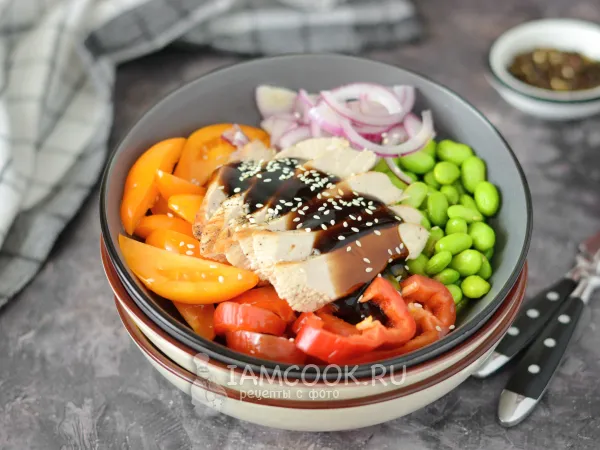 Фото блюда: Боул с курицей и овощами