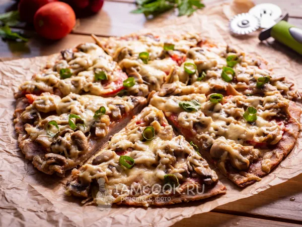 Фото блюда: Пицца из муки зеленой гречки