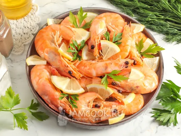 Фото блюда: Вареные королевские креветки