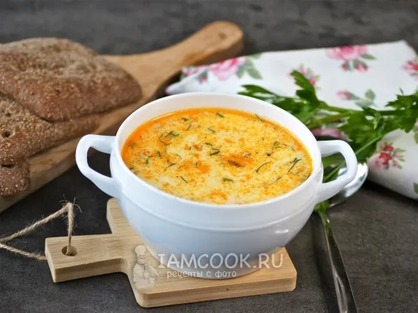 Фото блюда: Сырный суп с рыбой
