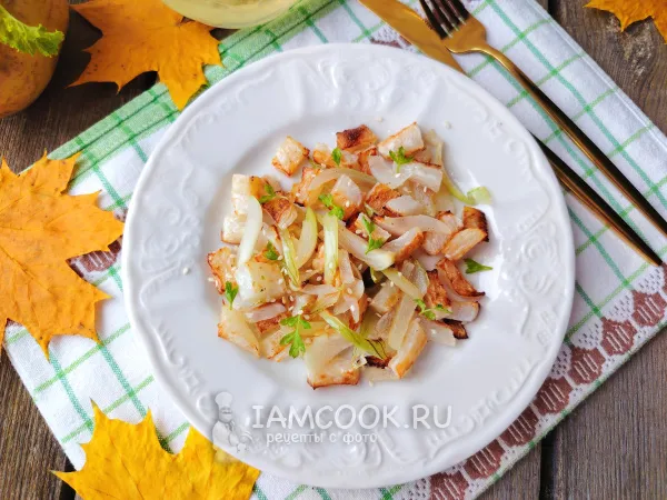 Фото блюда: Жареная репа с луком