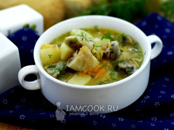 Фото готового блюда: Тушеная картошка с грибами