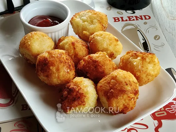 Фото блюда: Творожные пончики с сыром