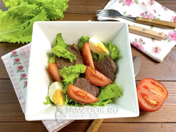 Фото готового блюда: Диетический салат с говядиной (ПП)