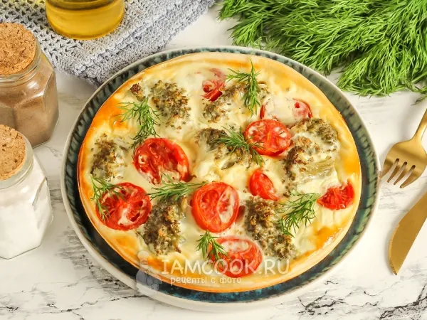 Фото блюда: Пирог с брокколи из слоеного теста