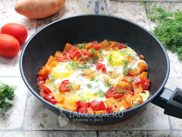 Фото блюда: Яйца с бататом