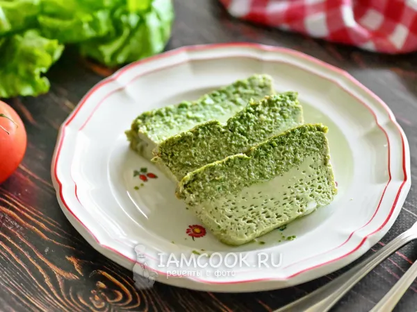 Фото блюда: Омлет с листьями салата