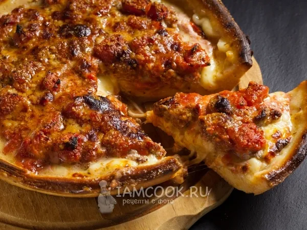 Фото готового блюда: Чикаго-пицца