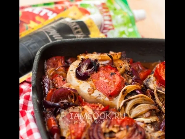 Фото блюда: Свиная отбивная с овощами