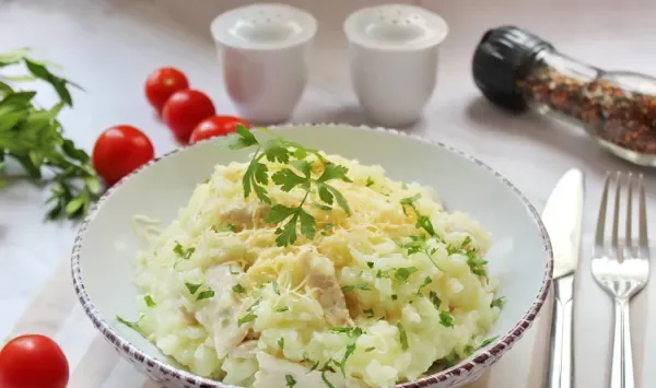Фото блюда: Ризотто с курицей в духовке
