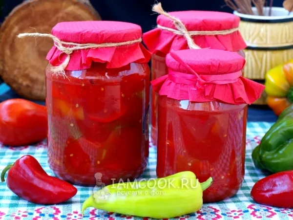 Фото блюда: Лечо из перца и помидоров без уксуса